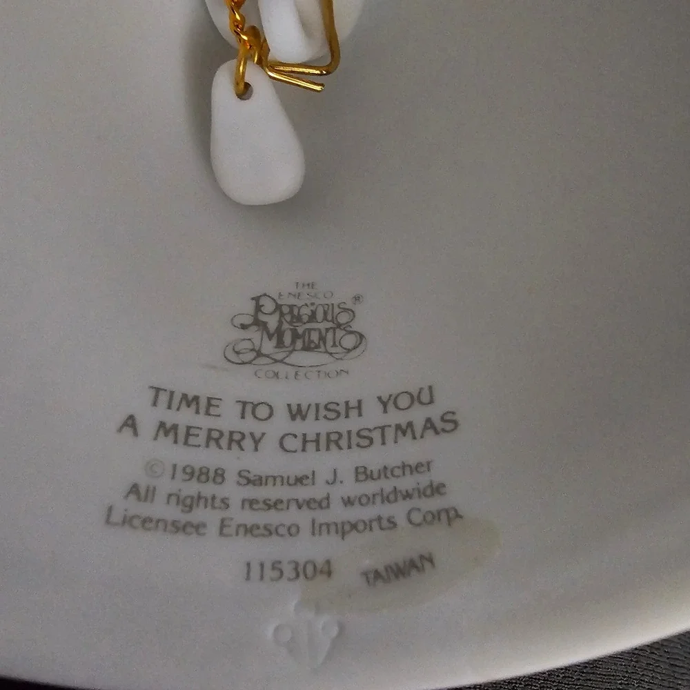 Precious Moments 1988 Christmas Bell Time To Wish You A Merry Christmas 115304